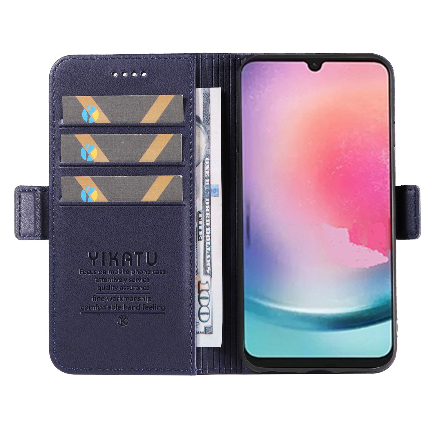 Nárazuvzdorné pouzdro YIKATU YK-003 pro Samsung Galaxy A24 4G PU kožené flipové pouzdro na peněženku Nárazuvzdorné pouzdro YIKATU YK-003 pro Samsung Galaxy A24 4G PU kožené flipové pouzdro na peněženku
